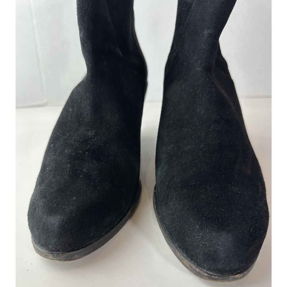 Eileen Fisher Peer Heeled Ankle Boots Black Suede Booties Women's Size 11 - Picture 10 of 16